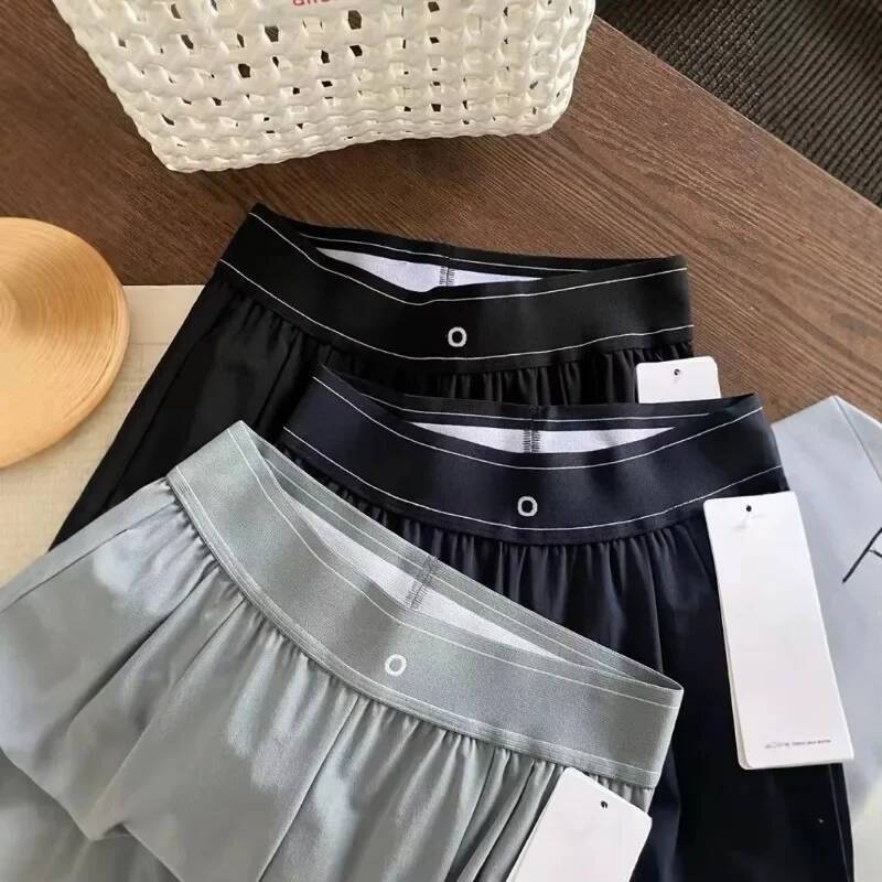 Waist Elastic American Style Casual Sports Pants 2025 New Solid Color Fashion High Street Summer Straight Trousers