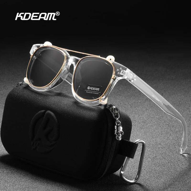 KDEAM Streamlined Designer Clip On Women Men Sunglasses Polarized Detachable UV400 Sunglass Customizable Myopia Glasses KD127