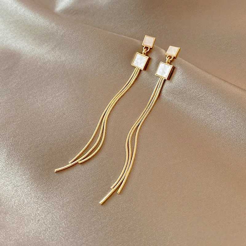 Korean Gold Color Long Tassel Earrings For Women Fashion Crystal Butterfly Heart Star Dangle Earrings Elegant Party Jewelry XJ250722