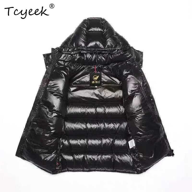 2025 Mens Winter Down Jacket Men Clothes Short Bright Thick White Duck Down Coat Ladies Warm Hooded Outerwear Mens Jacket W250722
