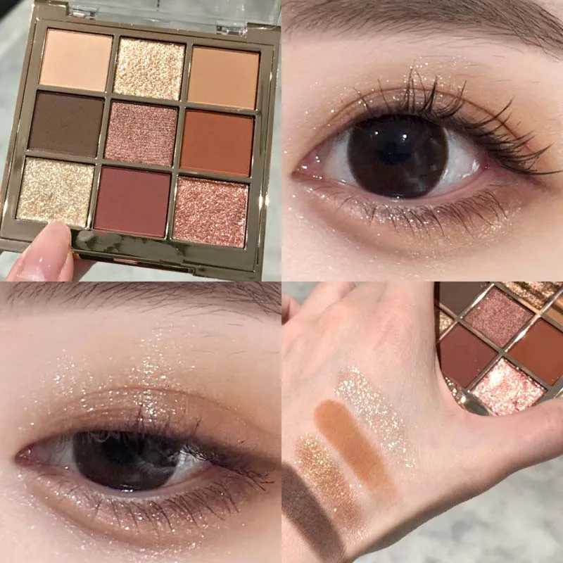 9 Color Eyeshadow Palette Black Gray Oatmeal Smoky Eye Shadow Low Saturation Shimmer Matte Shimmer Eye Shadow Pigment Makeup W250722