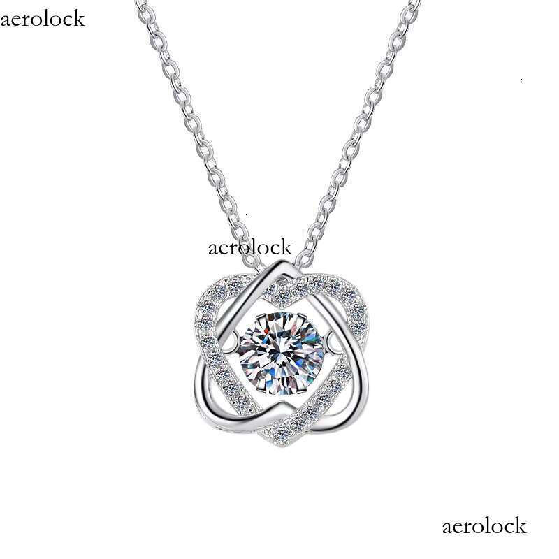 Jewelry Elegant Design 0.5Ct S Pure Sier VVs1 Sandstone Heart shaped Pendant Necklace Exquisite Women's Gift