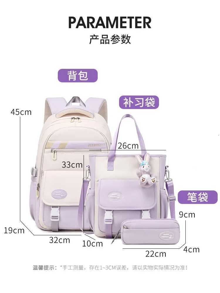 Girls Backpack for Elementary Kids School Bookbag 3 Pieces/Set Simple Children Backpacks for Girls Waterproof Primary School Bag Y250722