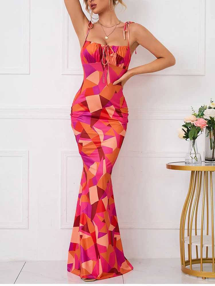Josiaoprah Sexy V-Neck Long Maxi Dress Ele Vintage Floral Printed Party Dress Spring Summer Holiday Style Dresses Vestido XJ250722
