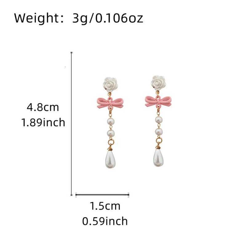 Delicate Sweet Flower Bow Pearl Drop Earrings for Women Elegant Bowknot Long Tassel Earrings Girls Party Wedding Jewelry Gift XJ250722