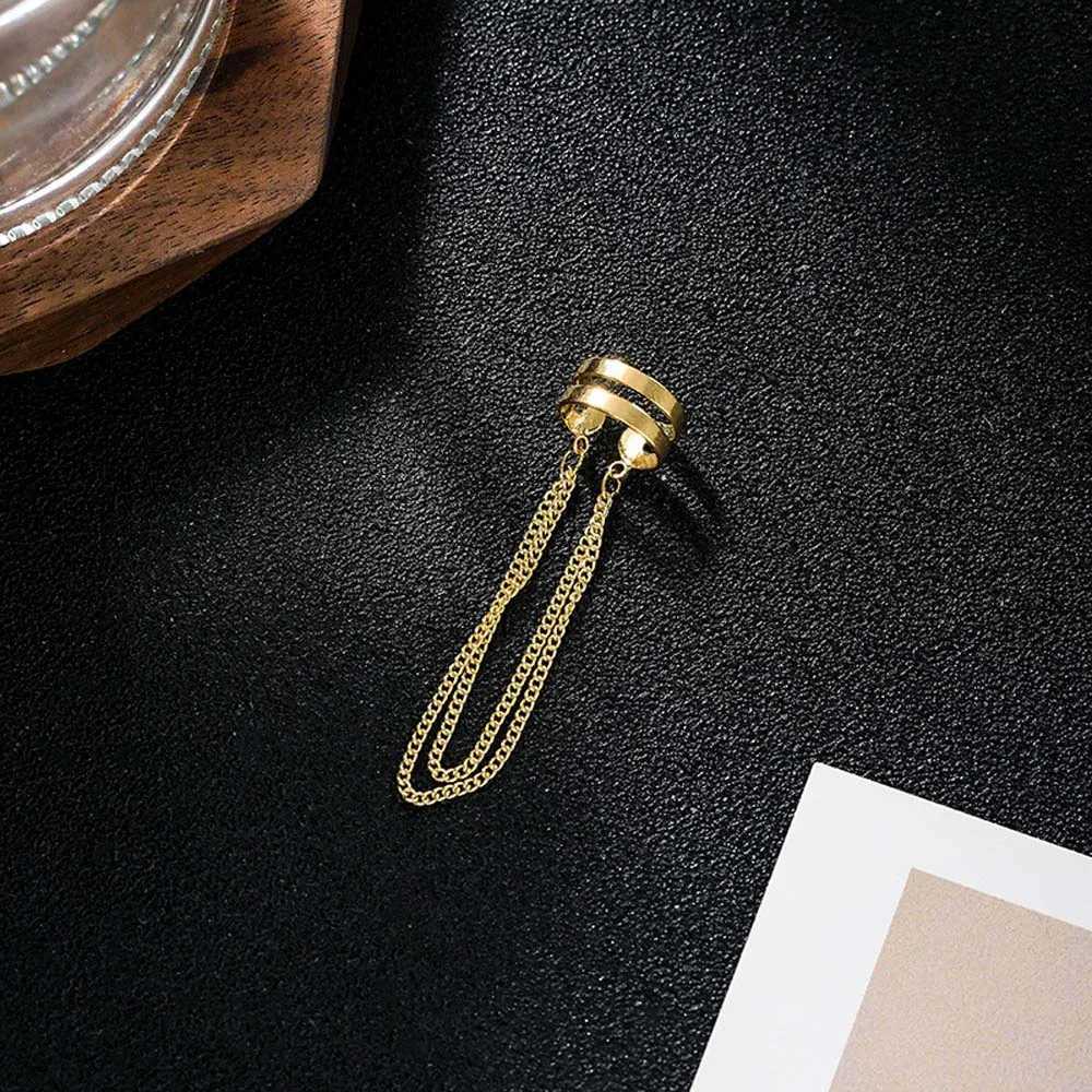 Silver Color Long Tassel Ear Cuff Multilayer No Piercing Hook Clip Earrings for Women Simple Temperament Jewelry Gift XJ250722