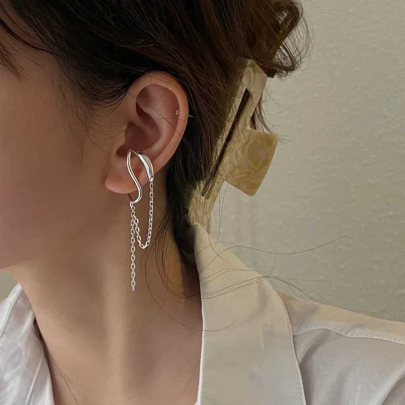925 Sterling Silver Ear Cuff Without Piercing For Women Chain Tassel Earring Jewelry Prevent Allergy Party Accessories Gift XJ250722