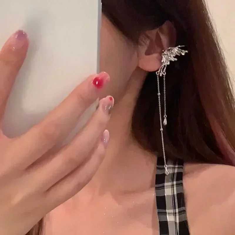 2K Fairy Butterfly Tassel Ear Clips Angel Ear Bone Clip Earring Elf Female Ear Cuff Fake Cartilage Piercing Jewelry Girls Gift XJ250722