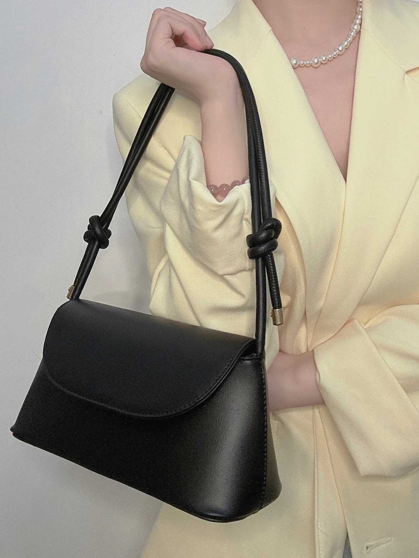 Lady Fashion Simple French One-shoulder Crossbody Solid Color Fashion Underarm PU Leather Small Square Bag XJ250704