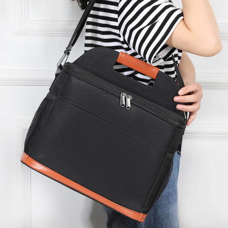 1pcs Thick Oxford Fabric Picnic Lunch Bag Large Capacity Insulated Cooler Tote Thermal Bag for Outdoor Camping and Daily