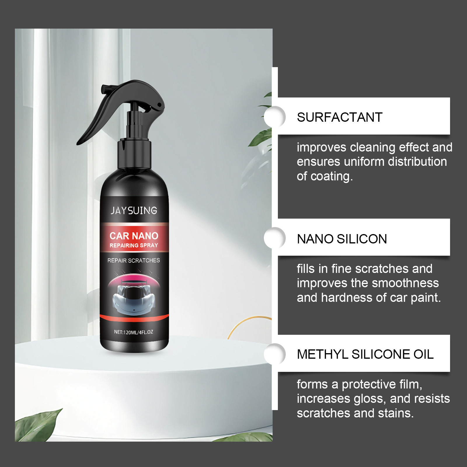 Jayswing car coating spray set car paint polishing, maintenance, stain prevention, scratch repair, cleaning and stains