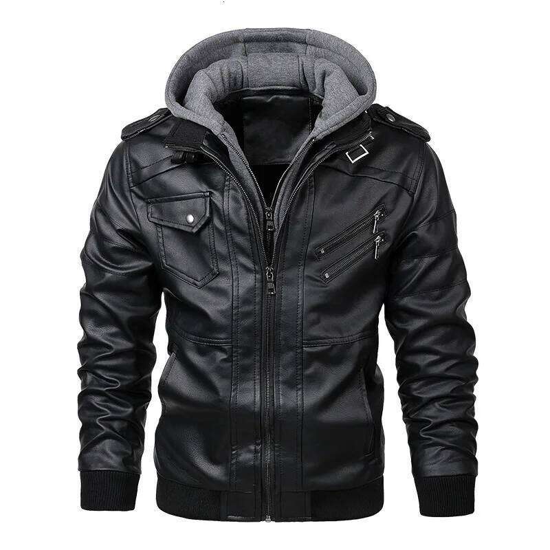 KB New Men's Jackets Autumn Casual Motorcycle PU Jacket Biker Leather Coats Brand Clothing EU Size SA722
