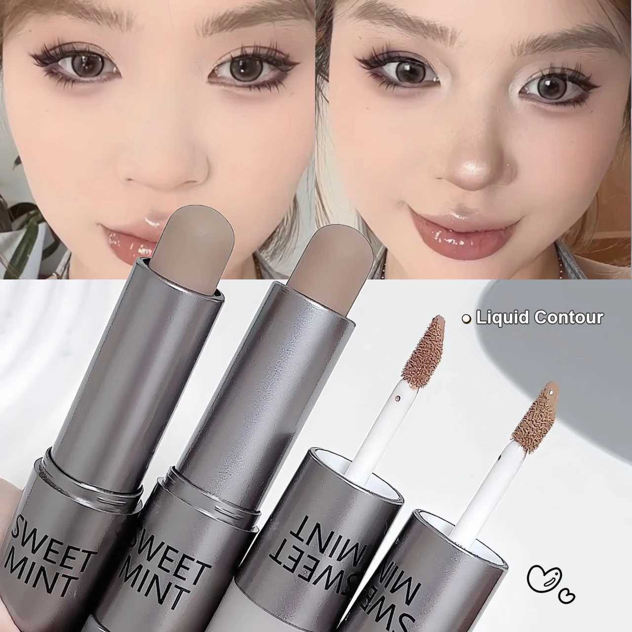 Double-ended Moisturizing Matte Concealer Contour Stick Smooth Lasting 3D Nose Shadow Waterproof Face Bronzer Contour Makeup W250722