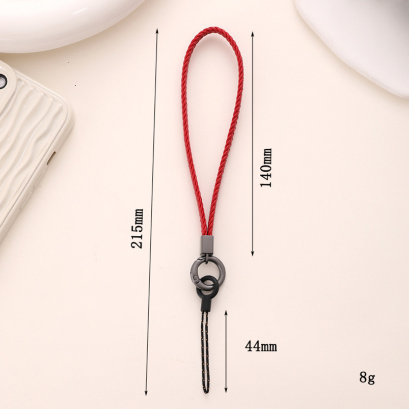 Yilian New 5-Strand Flat Braided Lanyard Creative Leather Neck Hanging Rope Phone Chain Short Wrist Strap