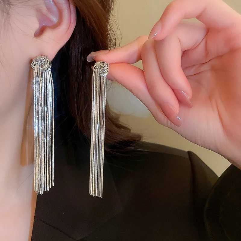 Exaggerate Luxury Long Tassel Earrings for Women Gold Color Geometric Chain Drop Earrings Statement Jewelry Accessories Gift XJ250722
