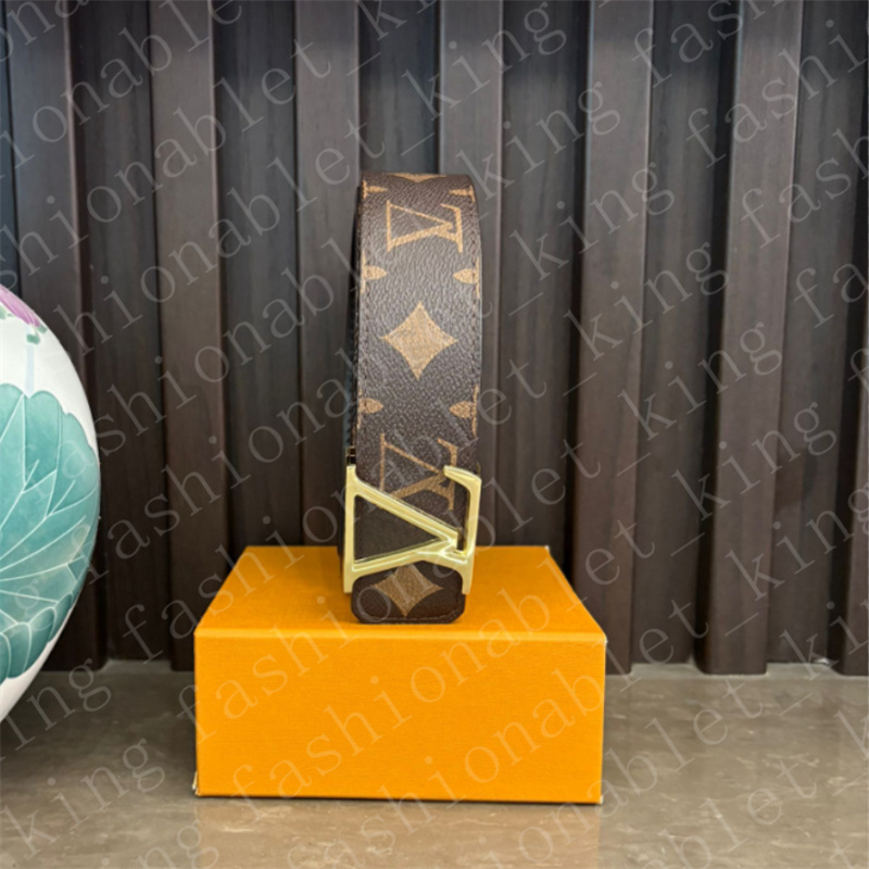 Designer Classic Mens Belt Fashion Brand Genuine Leather Letter Printed Womens Accessories Belt High Quality Large Gold Buckle Casual Business Belt Box Ceinture