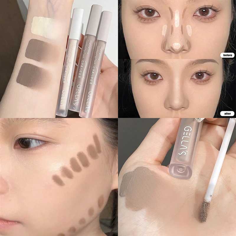 3PC Liquid Shaping Contour Stick Natural Matte Finish Highlighters Shadow Cream Face Brightening Waterproof Mandible Contouring W250722