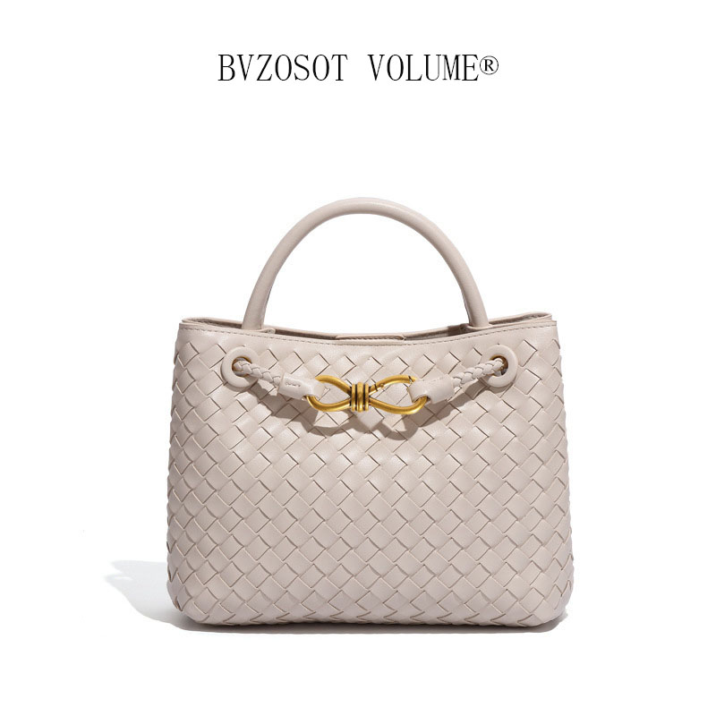 High - end textured large - capacity handbag hand - woven bag personalized and simple shoulder - crossbody bag for women