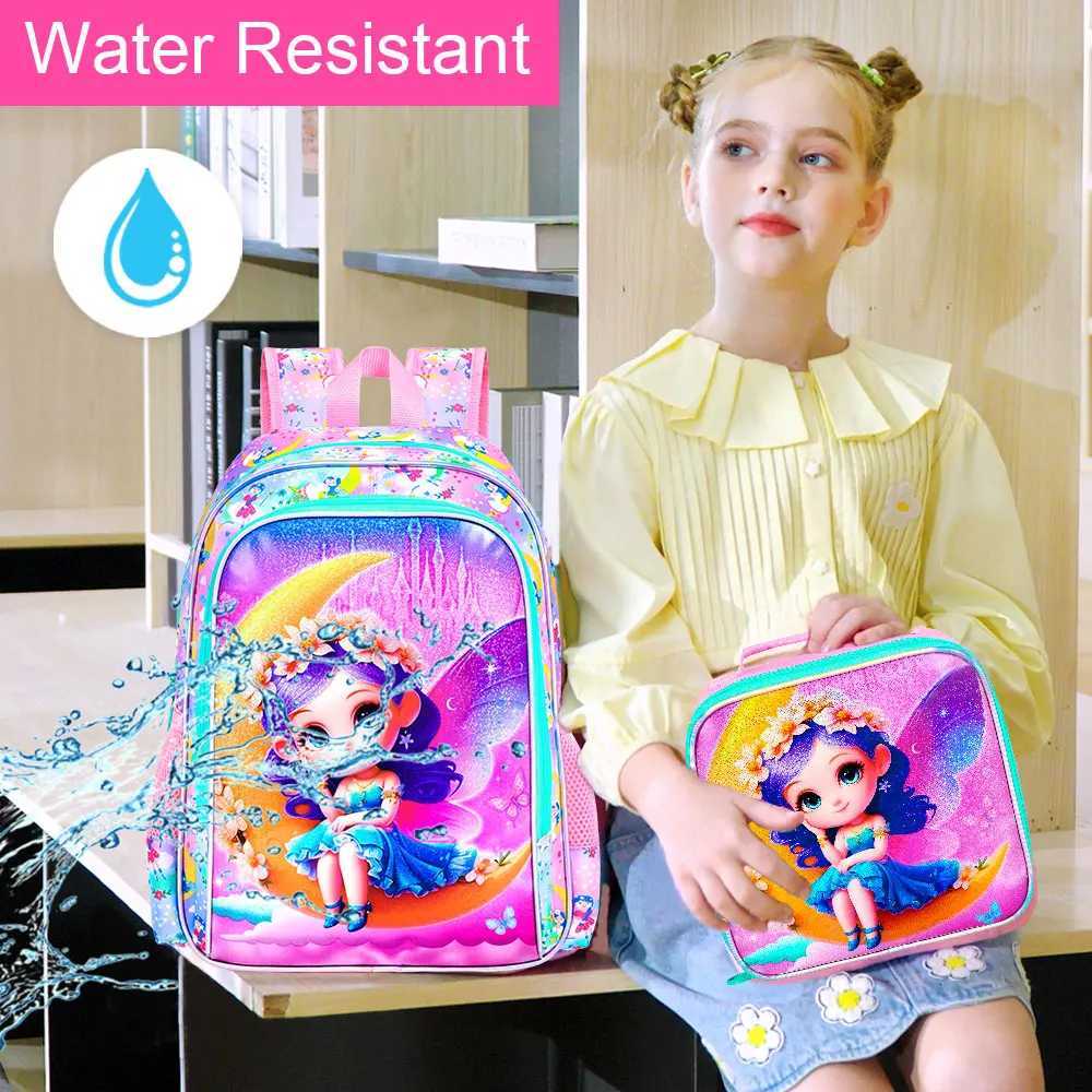 3PCS Girl Backpacks for Elementary Kids Backpack School with Lunch Box 16 Bookbag for Girls 3 in 1 Set for Water Resistant Y250722