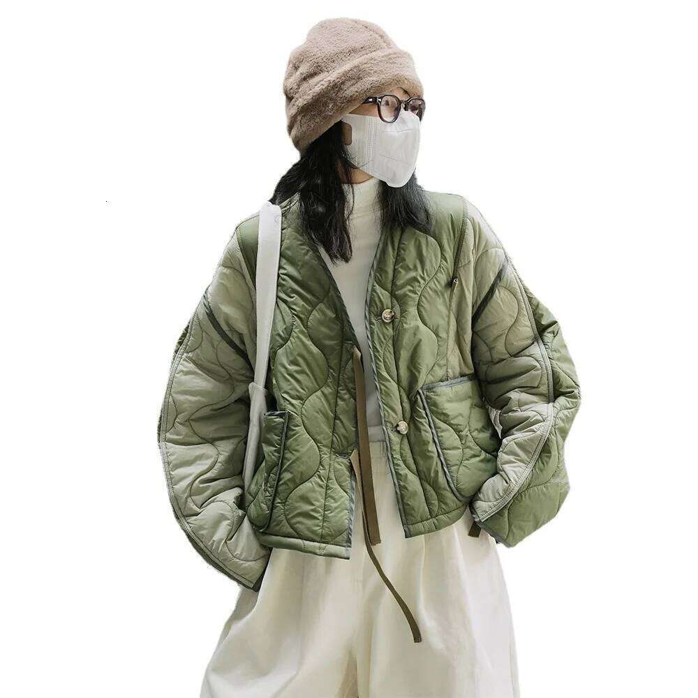 hoodie Light Jacket Winter Clothes Parka V-neck Single-breasted Warm Female Coat Casual Outwear Solid Women Top Short jacket