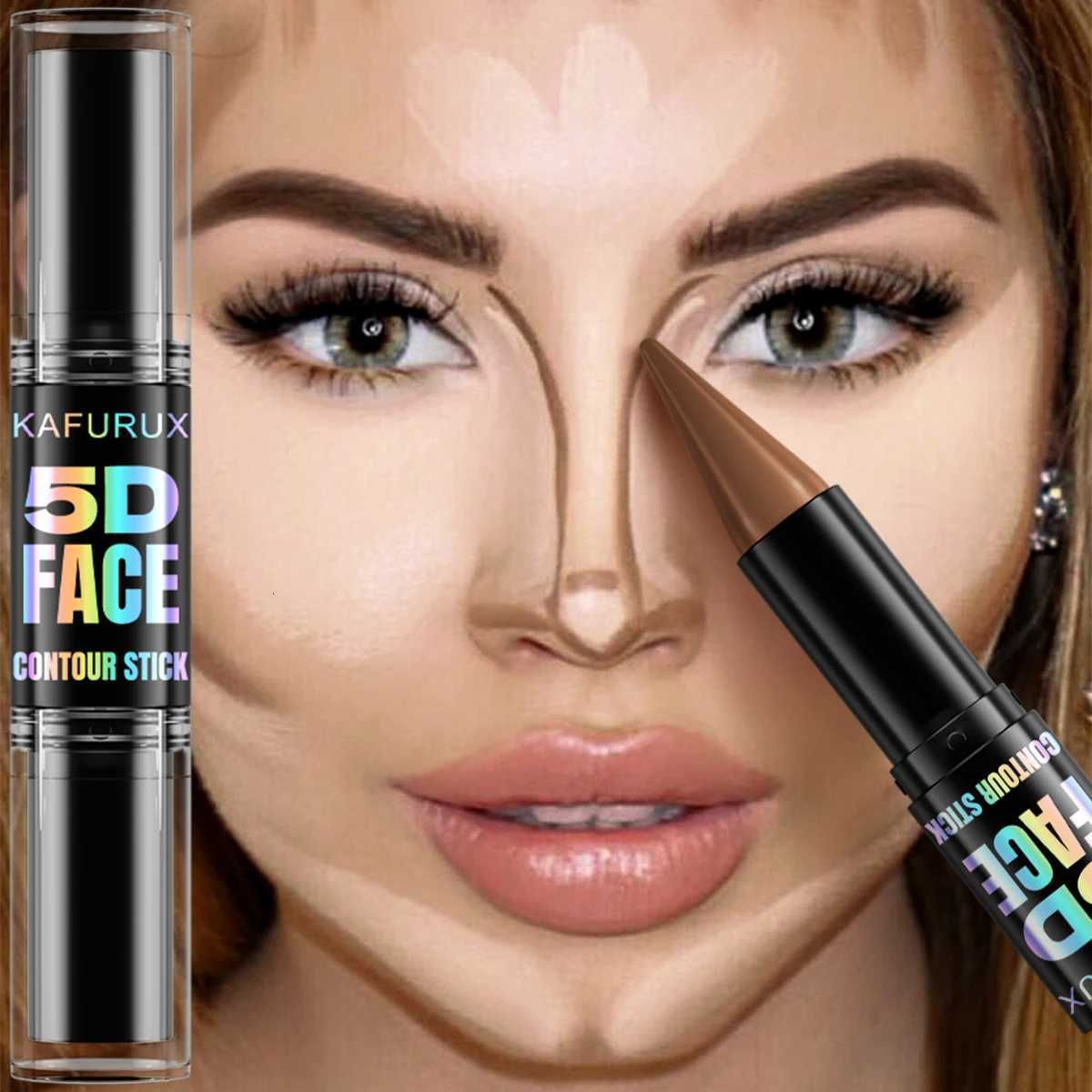 1PC Contour Stick Duo Double-Ended Highlight and Shadow Cream Waterproof Full Coverage Face Foundation Concealer Pen Long Lasting W250722