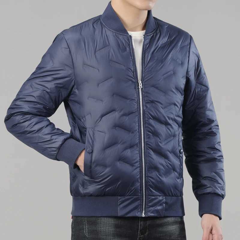 Winter Mens Down Jacket Business Casual Stand Collar Windbreaker White Duck Down Padded Lightweight Puffer Coat Large Size 8XL W250722