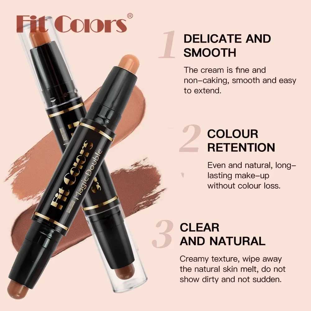 Double-Head Highlight Shadow Stick Face Bronzer Contouring Pen Foundation Cream Concealer Makeup Base Beauty Womens Cosmetics W250722