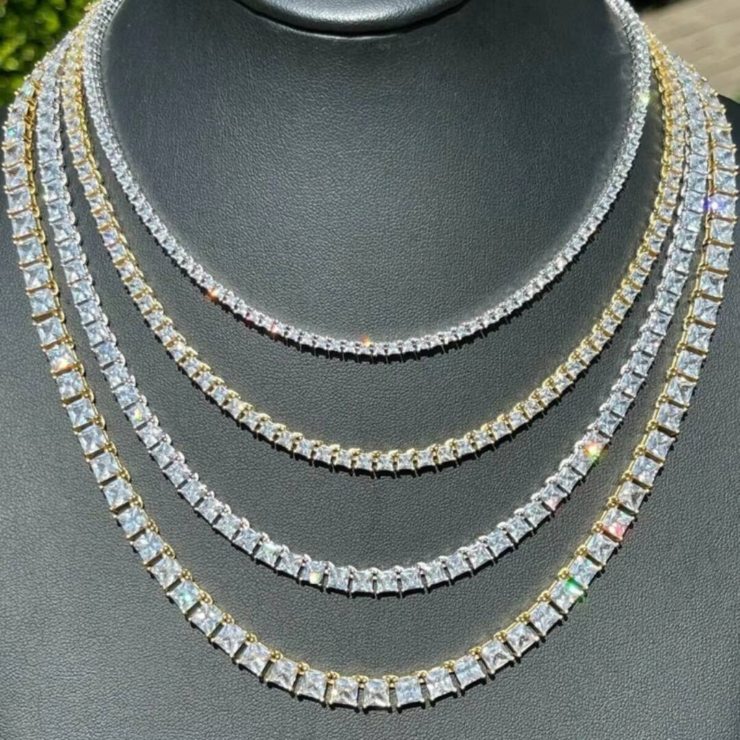 Trendy Custom Hip Hop Jewelry 925 Silver Moissanite Chain GRA Certificated Pass Diamond Tester 2mm to 6.5mm Moissanite Necklace
