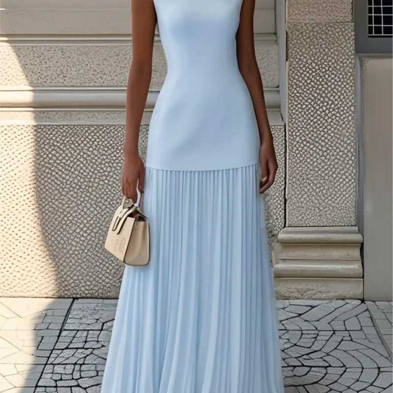 Womens Strapless Long Prom Dress Ele Wedding Dress Casual Loose Ruched Maxi Dress Floor Length Ele Evening Dress XJ250722