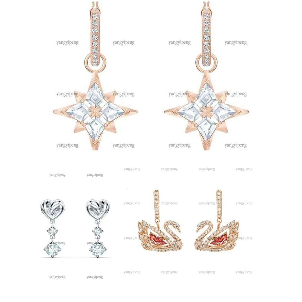 designer earrings brand, sparkling crystal, swan earrings for women sterling sier jewelry