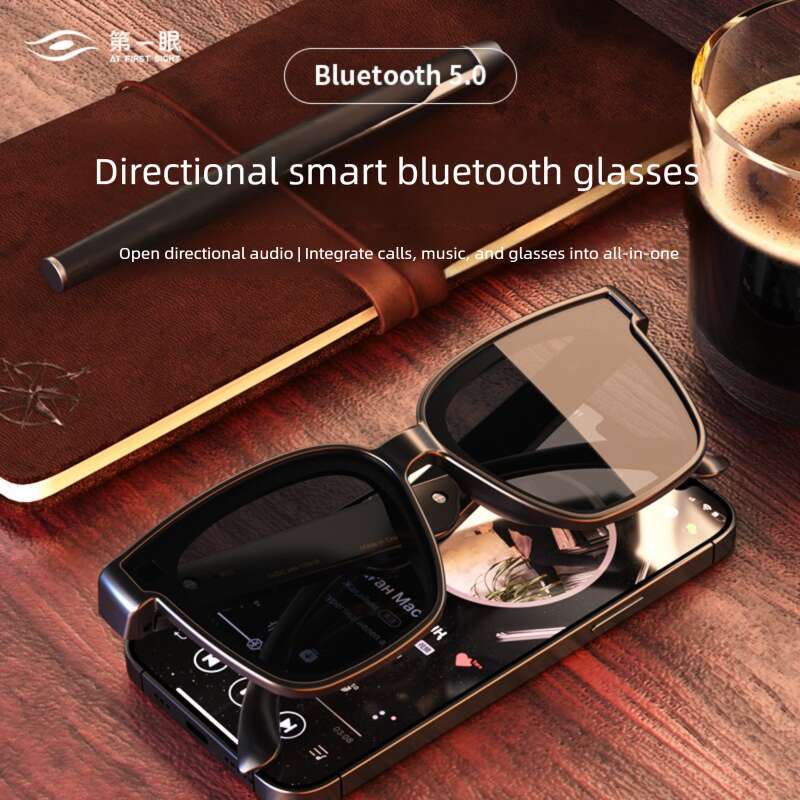 Designer brand smart bluetooth headset wireless anti-blue polarized sunglasses for music listening, calls, sports, with replaceable lenses