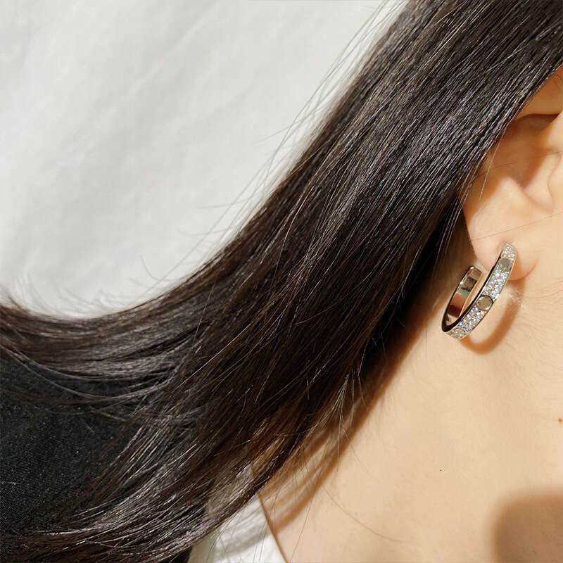 Kia Dia Screw Thread Full Stud C-shaped Large Starry Sky Popular UFO Earplugs Earrings Ear Jewelry
