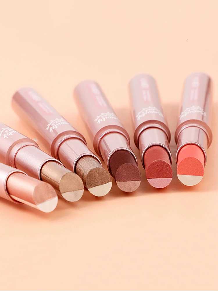 Gradient two-color eyeshadow pen waterproof sweatproof not easy to smudge shimmery fine shiny lazy eyeshadow. W250722