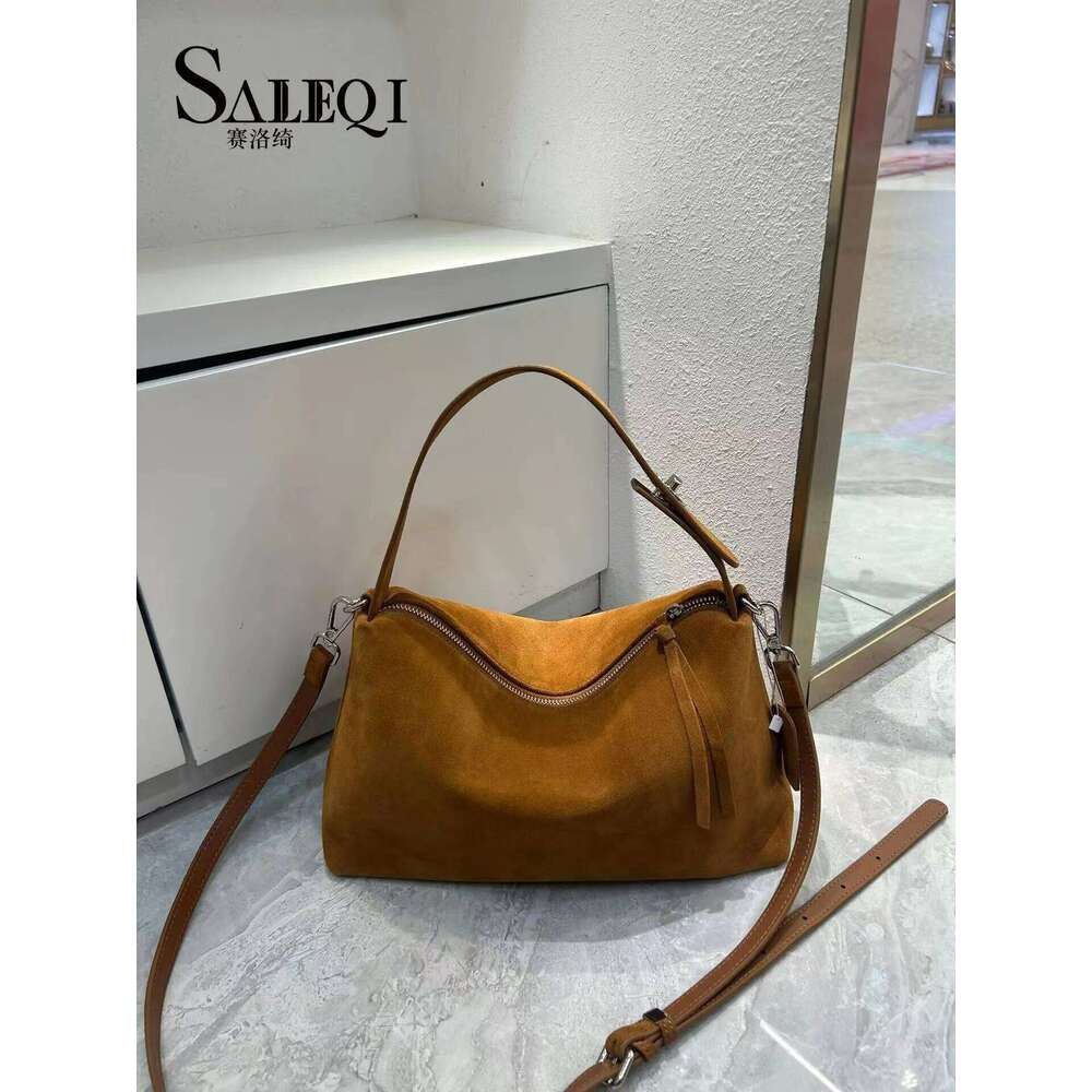 Suede Cow Leather Fashion Women's Big Boston Tote Bag Ladies Soft Matte Designer Cowhide Handbag Shoulder Crossbody Bags Female