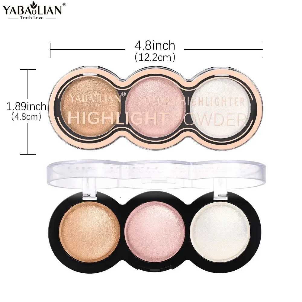 3 Colors High Gloss Highlighter Palette Makeup Face Brighten Contour B Waterproof Shimmer Powder Body Illuminator Cosmetics W250722