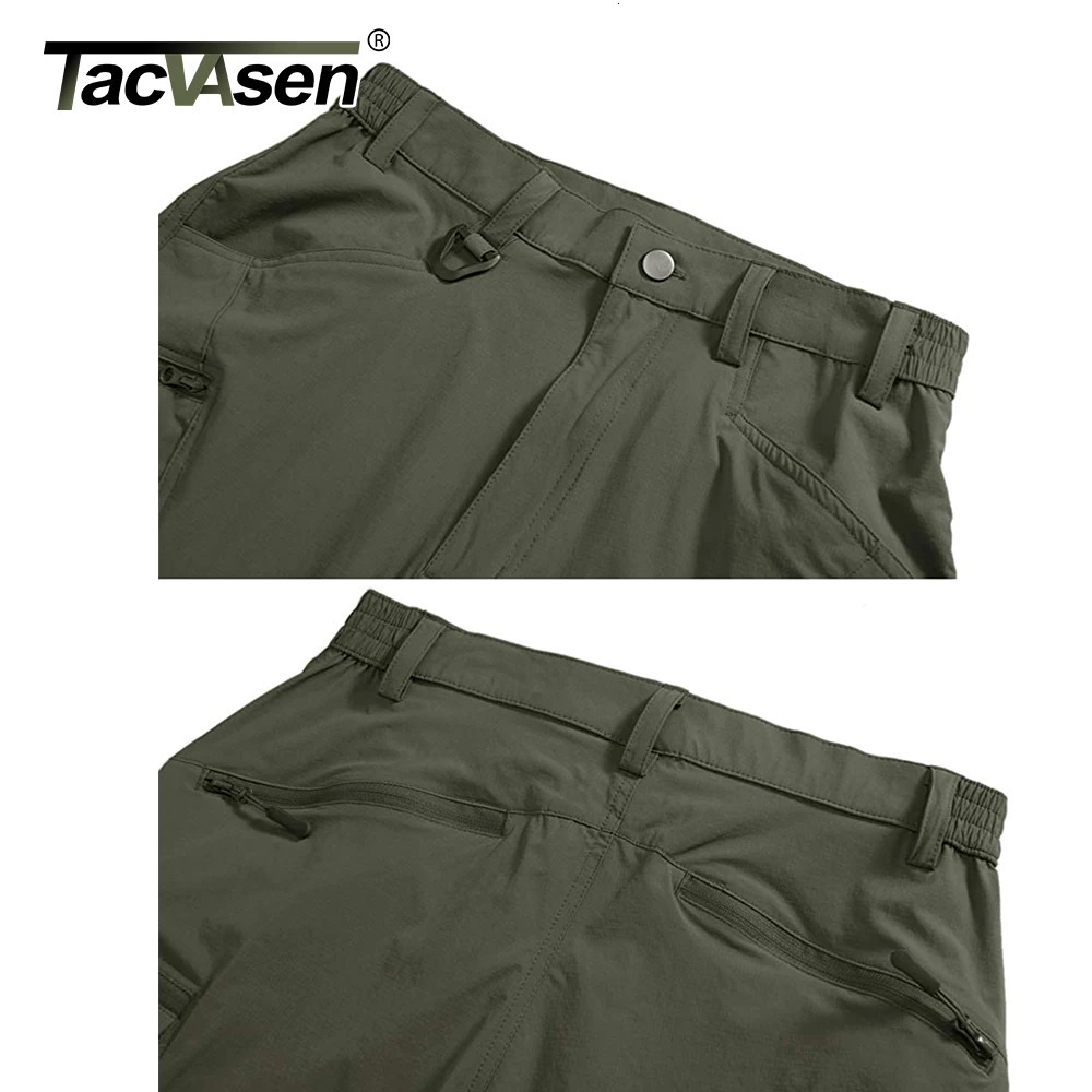 TACVASEN Mens Summer Lightweight Trousers Fishing Pants Outdoor Hiking Nylon Quick Dry Pockets Cargo Pants Casual Work Trousers 250717