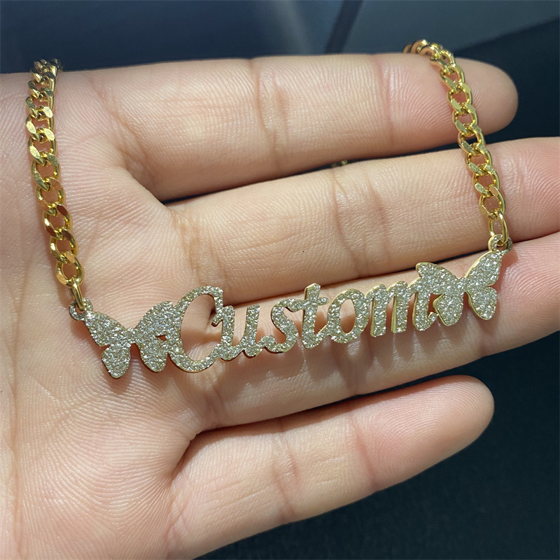 Customized Name Double layer 3D Name Necklace Personalized Letter 3D Name Necklace Womens Personalized Necklace Gift 250420