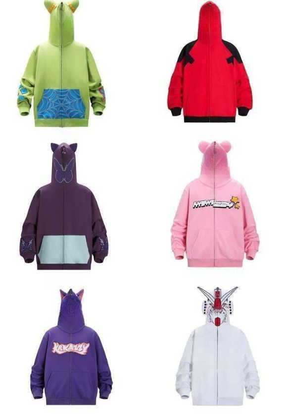 kakazzy Full pull cosplay printed hoodie zipper to top embroidery T250722