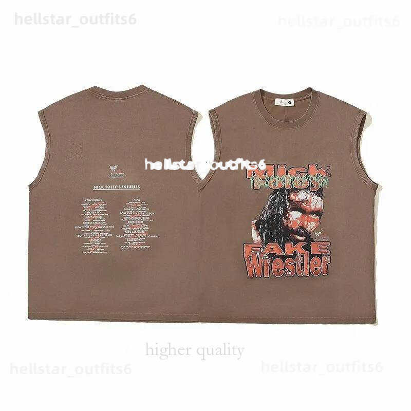 5s Mens Tank Top t shirt Vest Summer Washed Sleeveless Tshirts Hip Hop Letter Graphic Print Gothic Streetwear Harajuku cotton Men Clothing Underwear S