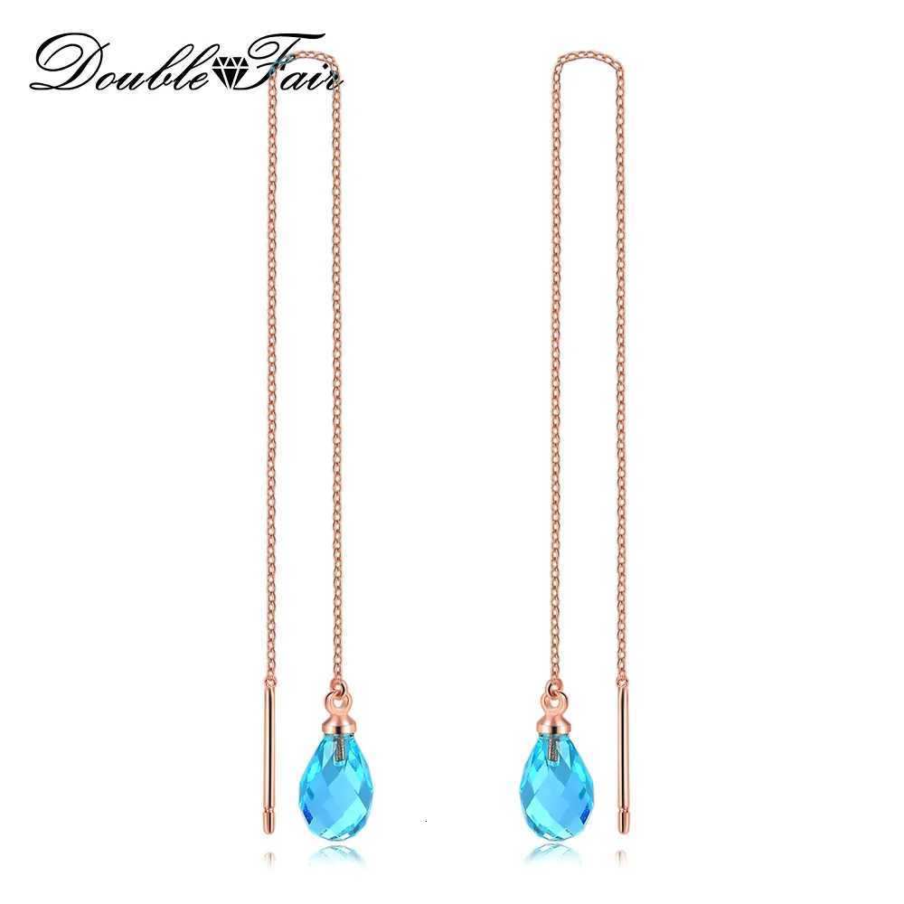 Long Hanging Chain Dangle Earrings For Women Girls Womens Colorful Crystal Tassel Ear Line Piercing Earrings Trend Jewelry KC158 XJ250722
