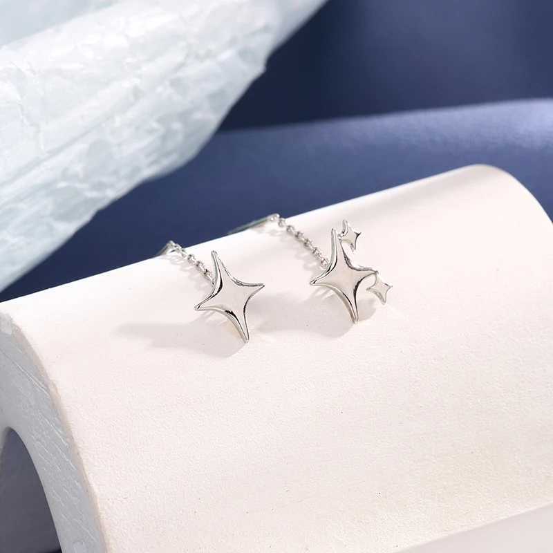 2024 New Korean Star Ear Wire Tassel Thread Chain Climb Star Pendants Drop Earrings Womens Straight Hanging Earrings Jewelry XJ250722
