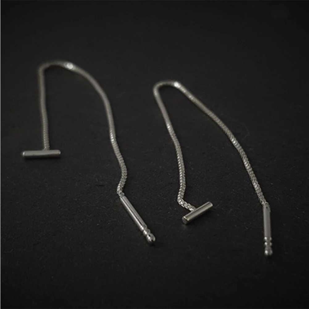 Fashion Minimalist Long Earrings Silver Color Simple Tassel Chain Statement Earrings for Women Korean Joker Ear Line Jewelry Gift XJ250722