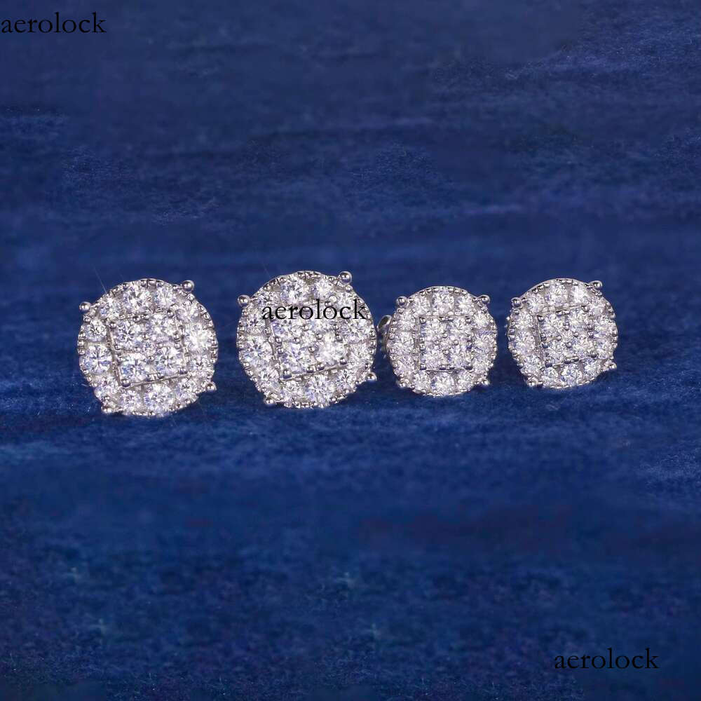 Iced flower made of pure sier with sparkling jewels, 4-pack moissanite earrings