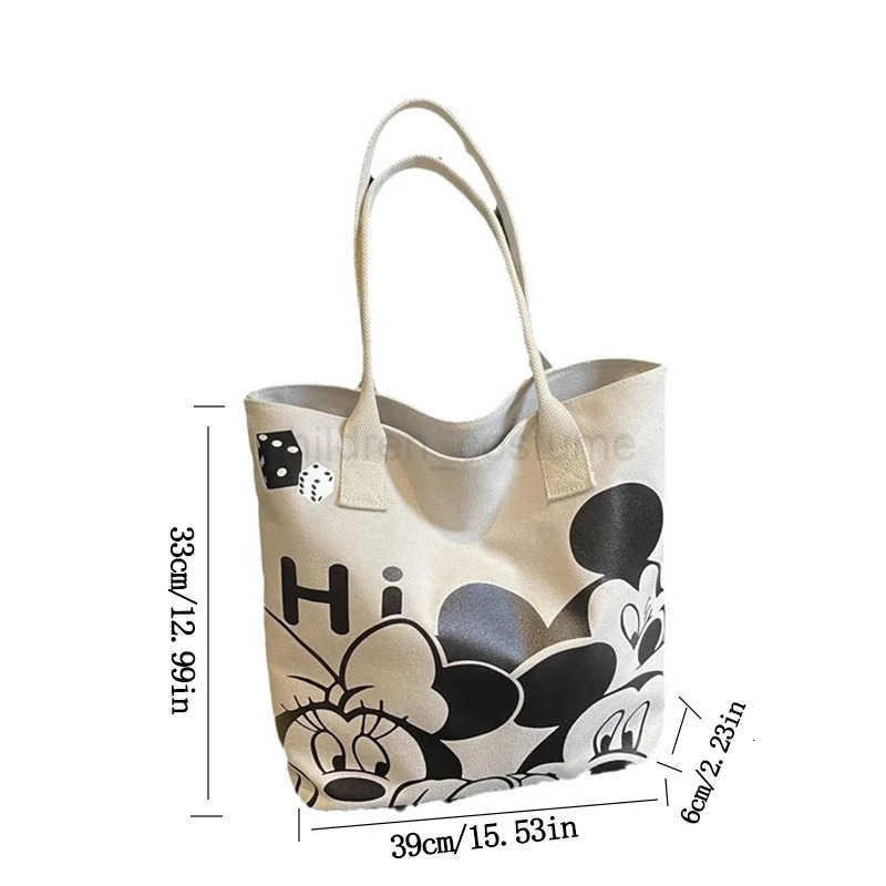 Disney Mickey Graffiti Womens Shoulder Bags Large Capacity Canvas Tote Handbag Daily Commuting Laptop Bag W250722