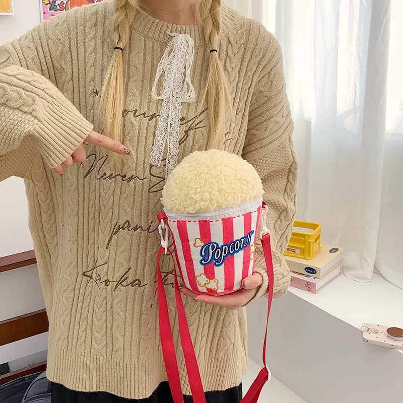 Carto Fun Popcorn French Fries Cup Bag Super Cute Girl Outing Stylish And Bizarre e Shoulder Slanted Cross Bag Y250722