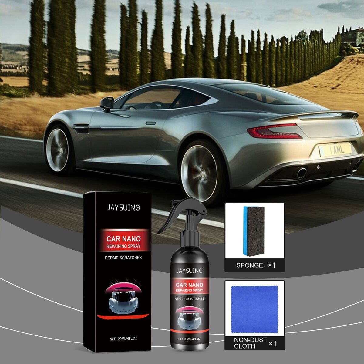 Jayswing car coating spray set car paint polishing, maintenance, stain prevention, scratch repair, cleaning and stains