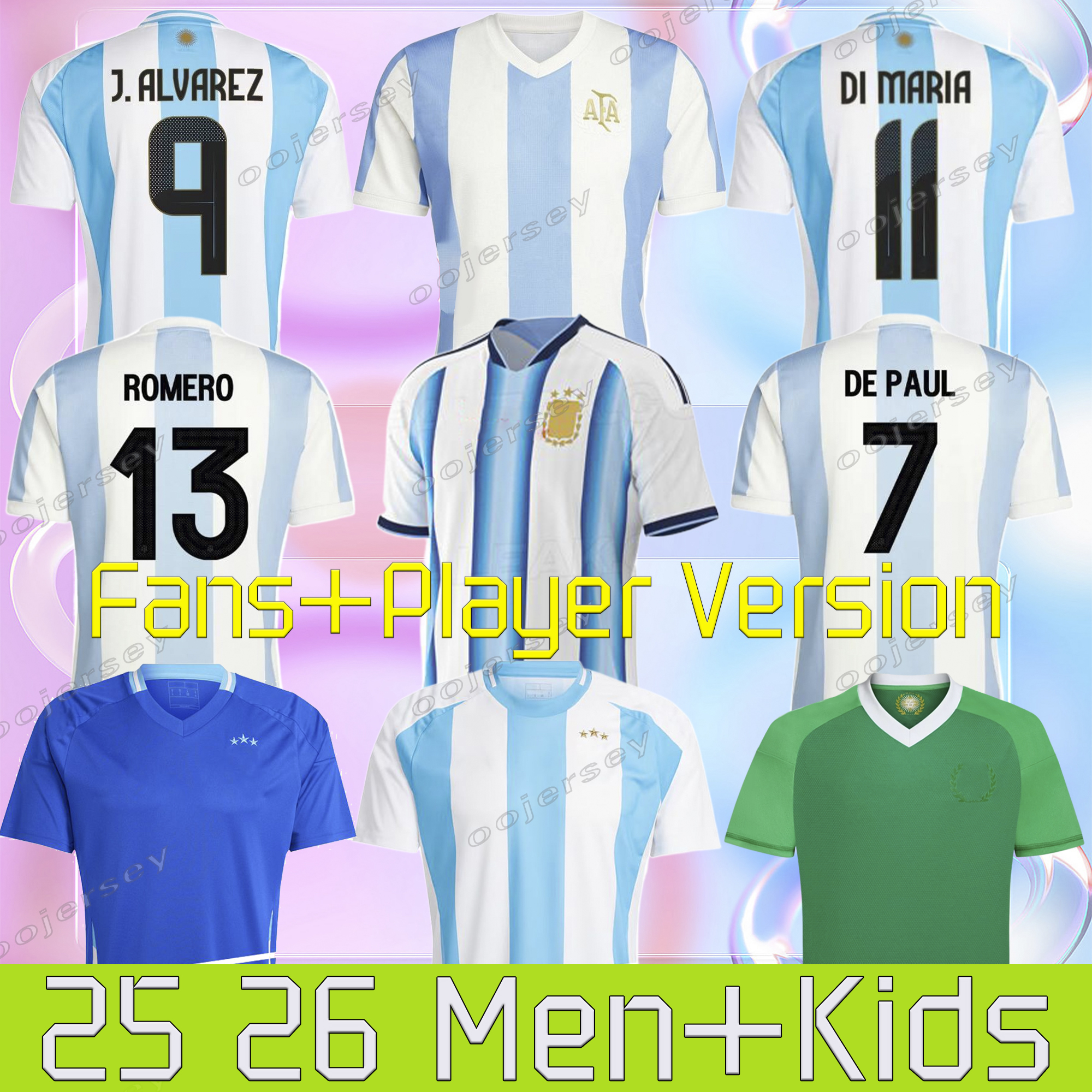 25 26 Argentina Soccer Jerseys Otamendi DE PAUL L.MARTINEZ 50-Years Anniversary ROMERO DYBALA DI MARIA TAGLIAFICO Maradona national team 2025 football men S-2XL 888