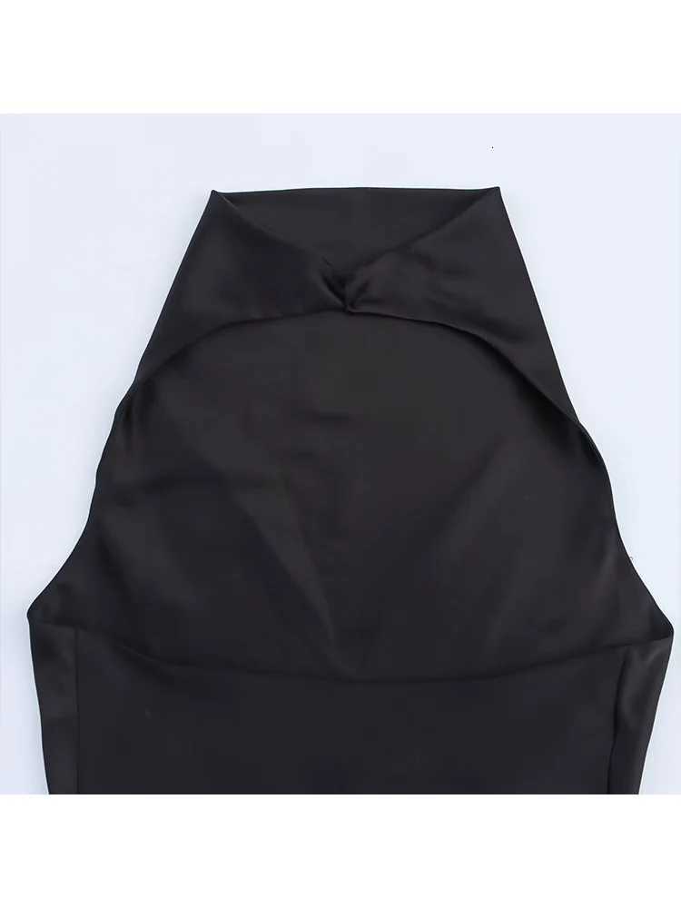 5MLN Women Backless Halter Dress Summer Sexy Party Dress Halter Neck New Slim Black Sleeveless Short Dress Ele Streetwear XJ250722