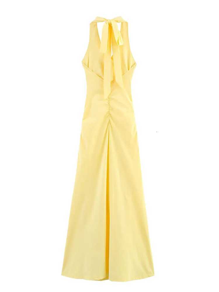 2025 Summer Women Solid Halter Dress Fashion Off Shoulder Backless Slim Party Dress Sexy Sleeveless Date Night Dress XJ250722