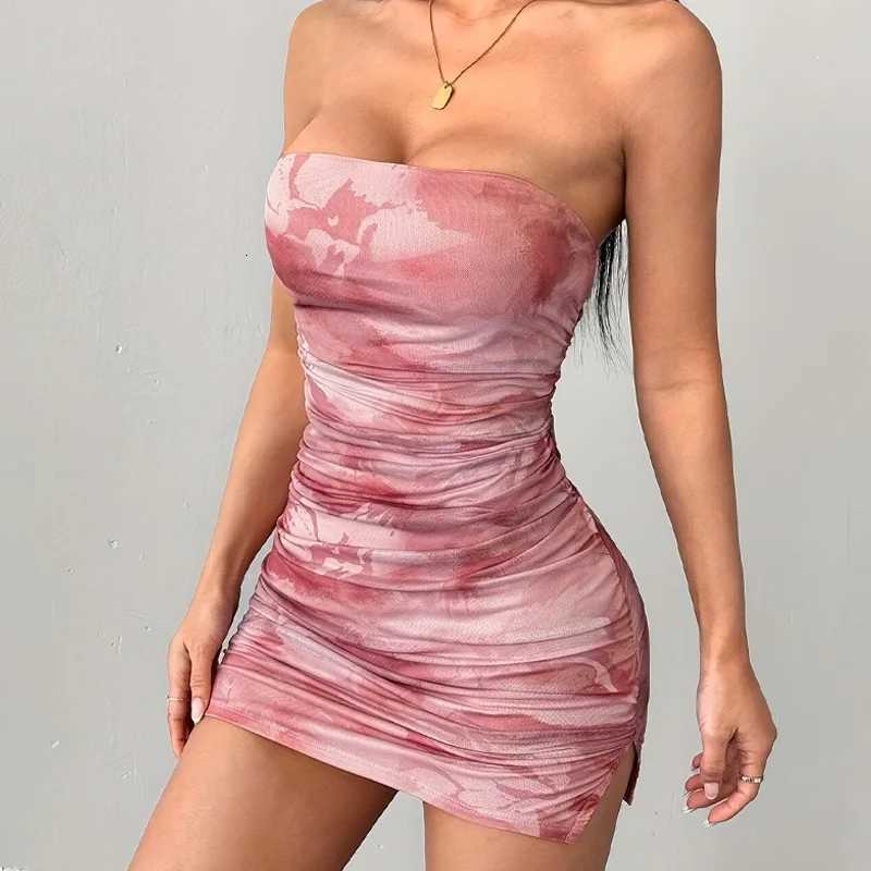 2025 Summer Y2K Womens Dresses Sexy Spaghetti Straps Printed Dress Low Sleeveless Mini Dresses Slim Off Shoulder Party Dress XJ250722
